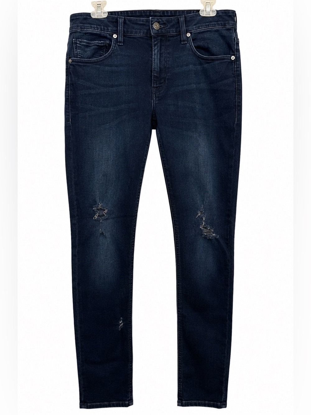 GUESS Dark Blue Relaxed/Skinny Ripped Denim Jeans 34x32